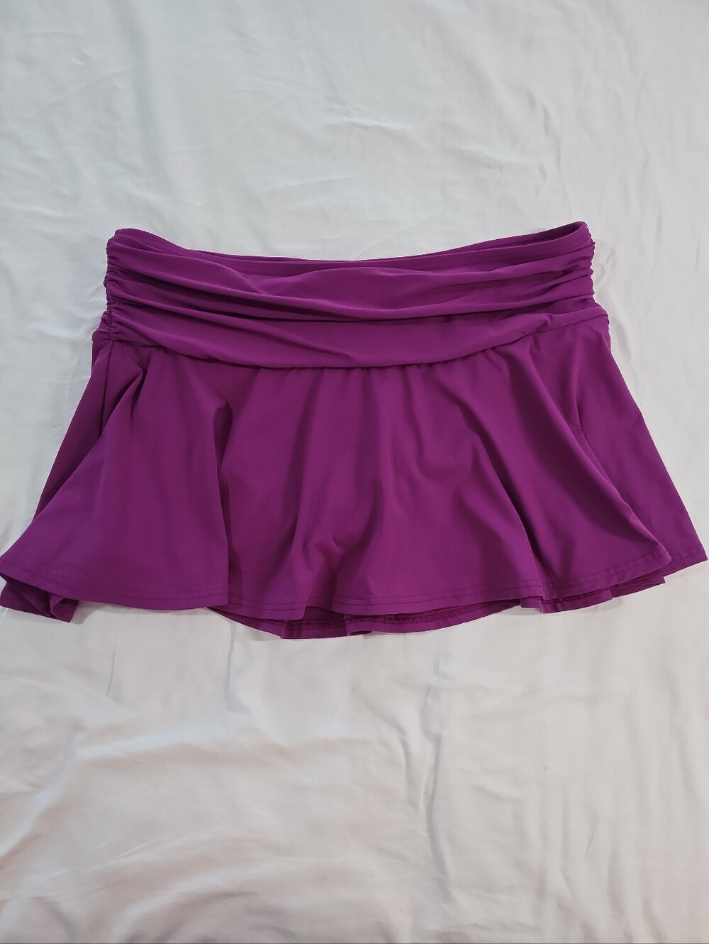 Land's End Magenta Swim Skirt w/Ruched Waistband, Size 12